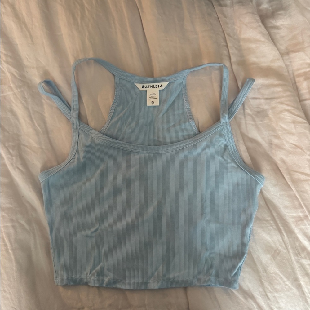 NWOT Athleta Light Blue Ribbed Racerback Tank